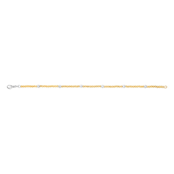 9ct Yellow And White Two-Tone Gold Fancy Beads Bracelet
