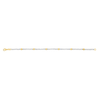 9ct Yellow And White Two Tone Gold Fancy Beads Two Tone Bracelet