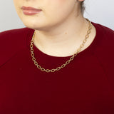 9ct Yellow And White Two-Tone Gold Link Chain Hollow 50cm Chain