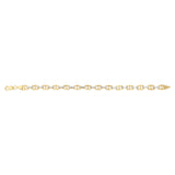 9ct Yellow And White Two-Tone Gold Link Chain Hollow 19cm Bracelet