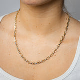 9ct Yellow And White Two-Tone Gold Link Chain Hollow 50cm Chain