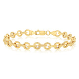 9ct Yellow Gold Link Chain Hollow 19cm Bracelet
