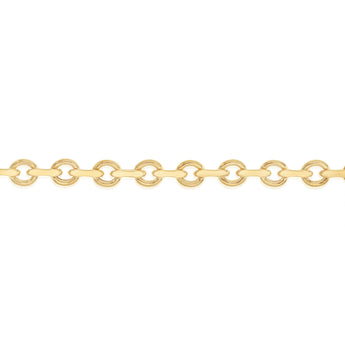 9ct Yellow Gold Link Chain Hollow 19cm Bracelet