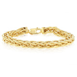 9ct Yellow Gold Diamond Cut Wheat Hollow 20cm Bracelet