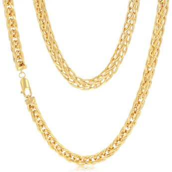 9ct Yellow Gold Diamond Cut Wheat Hollow 50cm Chain