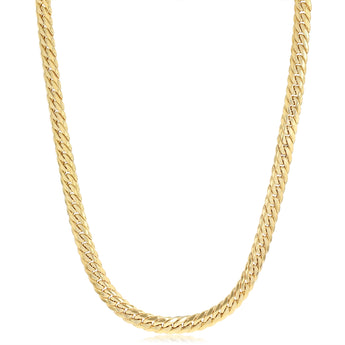 9ct Yellow Gold Textured Herringbone Hollow 50cm Chain