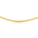 9ct Yellow Gold Textured Herringbone Hollow 55cm Chain