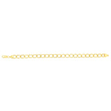 9ct Yellow Gold Diamond Cut Hollow 21cm Curb Bracelet
