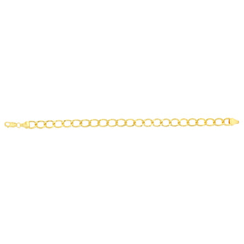 9ct Yellow Gold Diamond Cut Hollow 21cm Curb Bracelet