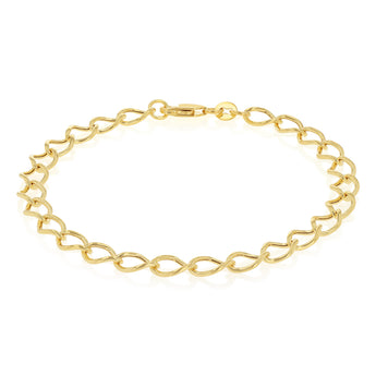 9ct Yellow Gold Hollow 19cm Curb Bracelet