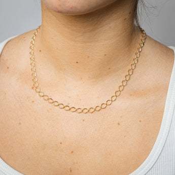 9ct Yellow Gold Hollow 45cm Curb Chain