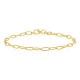 9ct Yellow Gold Sparkle Cable Hollow 19cm Bracelet