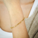 9ct Yellow Gold Paperclip Hollow 19cm Bracelet