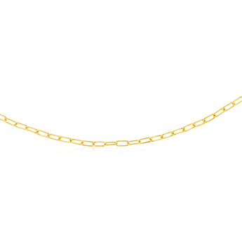 9ct Yellow Gold Paperclip Hollow 45cm Chain