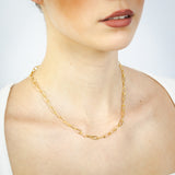 9ct Yellow Gold Paperclip Hollow 45cm Chain