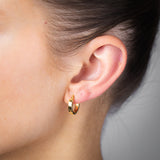 9ct Yellow Gold Diamond Cut 10mm Hoop Earrings