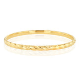 9ct Yellow Gold Semi Hollow Twist 65mm Bangle