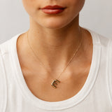 9ct Yellow Gold Initial 'E' Puffed Pendant on 43cm Chain