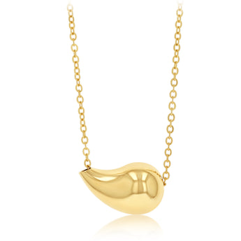 9ct Yellow Gold Polished Teardrop on Chain Necklace