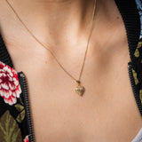 9ct Yellow Gold Textured Polished Heart Pendant