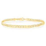 9ct Yellow Gold Curb Concave Lightweight 90 Gauge 19cm Bracelet