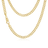 9ct Yellow Gold Curb Concave Lightweight 90 Gauge 45cm Chain