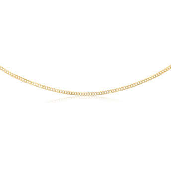 9ct Yellow Gold Curb Concave Lightweight 90 Gauge 55cm Chain