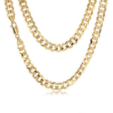 9ct Yellow Gold Curb Concave Lightweight 150 Gauge 60cm Chain