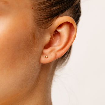 9ct Rose Gold 3mm Polished Ball Stud Earrings