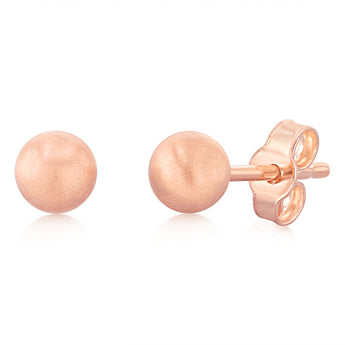 9ct Rose Gold 4mm Polished Ball Stud Earrings