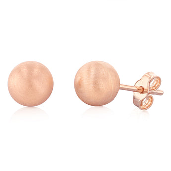 9ct Rose Gold 6mm Polished Ball Stud Earrings