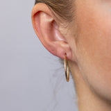 9ct Yellow Gold Grooved 20mm Hoop Earrings