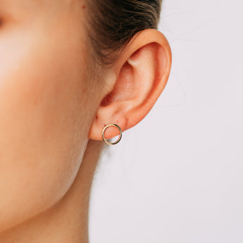 9ct Yellow Gold Plain 8mm Sleeper Earrings