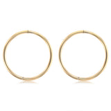 9ct Yellow Gold Plain 14mm Sleeper Earrings