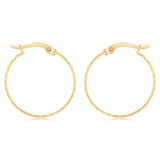 9ct Yellow Gold Dicut 20mm Hoop Earrings