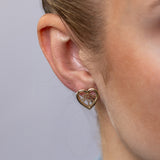 9ct Yellow Gold Tree of Life Heart-Shaped Stud Earrings