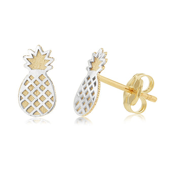 Pineapple Stud Earrings in 9ct Yellow Gold