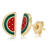 Watermelon Stud Earrings in 9ct Yellow Gold