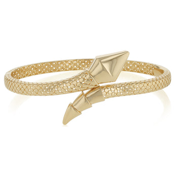 Serpent Patterned Bangle in 9ct Yellow Gold