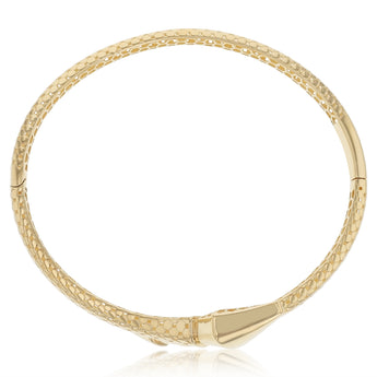 Serpent Patterned Bangle in 9ct Yellow Gold