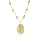 Oval Miraculous Medal 45cm Necklace in 9ct Yellow Gold