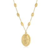 Oval Miraculous Medal 45cm Necklace in 9ct Yellow Gold