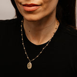 Oval Miraculous Medal 45cm Necklace in 9ct Yellow Gold