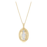 Miraculous Medal Pendant in 9ct Yellow and White Gold