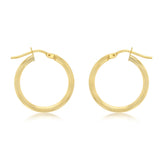 15mm Plain Hoop Earrings in 9ct Yellow Gold