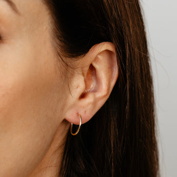 Dicut 15mm Sleeper Earrings in 9ct Yellow Gold