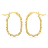 Small Oval Hoop Earrings in 9ct Yellow Gold