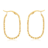 Medium Oval Hoop Earrings in 9ct Yellow Gold