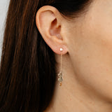 3 Tiny Hearts Drop Earrings in 9ct Yellow Gold