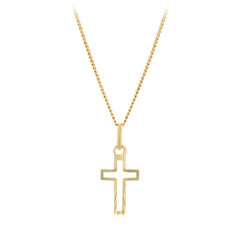 Cross Cutout Pendant in 9ct Yellow Gold
